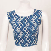 Indigo Blue Dabu Printed Cotton Blouse 10052608