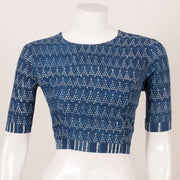 Indigo Blue Dabu Printed Cotton Blouse 10052612