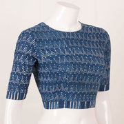 Indigo Blue Dabu Printed Cotton Blouse 10052612