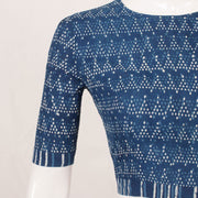 Indigo Blue Dabu Printed Cotton Blouse 10052612