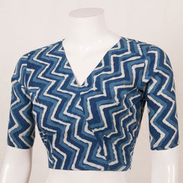 Indigo Blue Dabu Printed Cotton Blouse 10052613