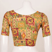 Green & Yellow Fancy Printed Cotton Blouse 10053555
