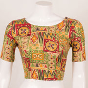 Green & Yellow Fancy Printed Cotton Blouse 10053555