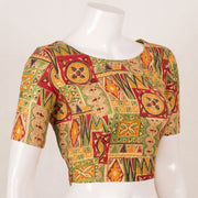 Green & Yellow Fancy Printed Cotton Blouse 10053555