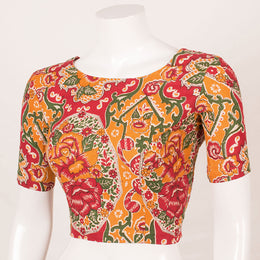 Orange & Red Fancy Printed Cotton Blouse 10053559