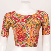 Orange & Red Fancy Printed Cotton Blouse 10053559