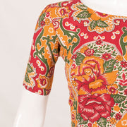Orange & Red Fancy Printed Cotton Blouse 10053559