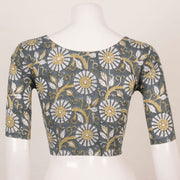 Grey Hand Block Printed Cotton Blouse 10053561