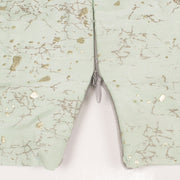 Pastel Green Metallic Printed Silk Cotton Blouse 10053562