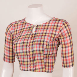 Checked Design Hanndloom Cotton Blouse 10053565