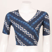 Indigo Blue Dabu Printed Cotton Blouse 10053567
