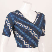 Indigo Blue Dabu Printed Cotton Blouse 10053567