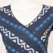 Indigo Blue Dabu Printed Cotton Blouse 10053567