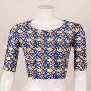Blue Hand Block Printed Cotton Blouse 10053572