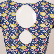 Blue Hand Block Printed Cotton Blouse 10053572