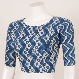 Indigo Blue Dabu Printed Cotton Blouse 10053573