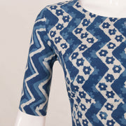 Indigo Blue Dabu Printed Cotton Blouse 10053573