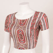 Red & Brown Fancy Printed Cotton Blouse 10053574