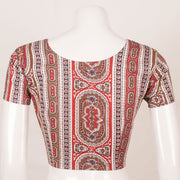 Red & Brown Fancy Printed Cotton Blouse 10053574