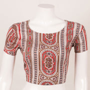 Red & Brown Fancy Printed Cotton Blouse 10053574