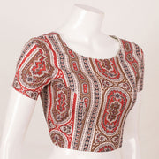Red & Brown Fancy Printed Cotton Blouse 10053574