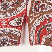 Red & Brown Fancy Printed Cotton Blouse 10053574