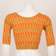 Yellow Handcrafted Pochampally Ikat Cotton Blouse 10053575