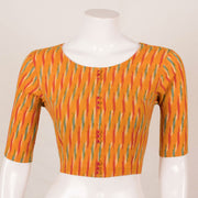 Yellow Handcrafted Pochampally Ikat Cotton Blouse 10053575