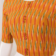 Yellow Handcrafted Pochampally Ikat Cotton Blouse 10053575