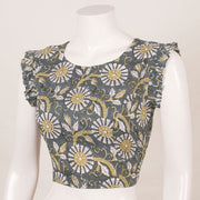 Grey Hand Block Printed Cotton Blouse 10053576