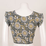 Grey Hand Block Printed Cotton Blouse 10053576