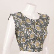Grey Hand Block Printed Cotton Blouse 10053576
