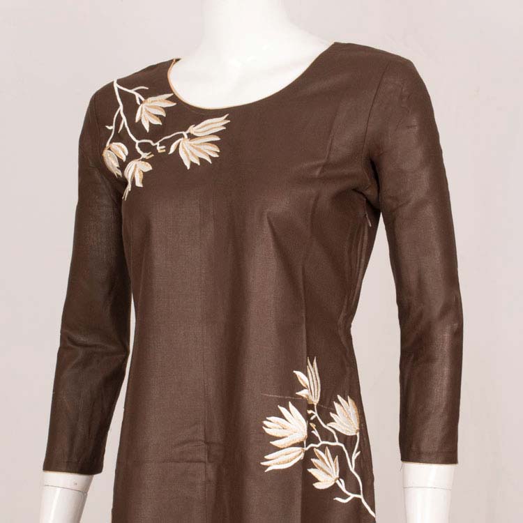 Handcrafted Embroidered Cotton Kurta 10037314