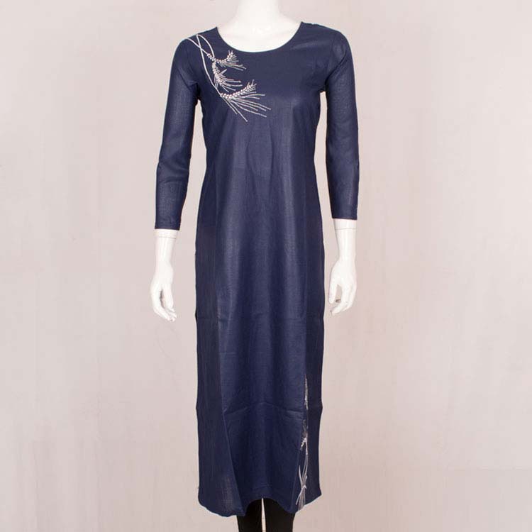 Handcrafted Embroidered Cotton Kurta 10037315