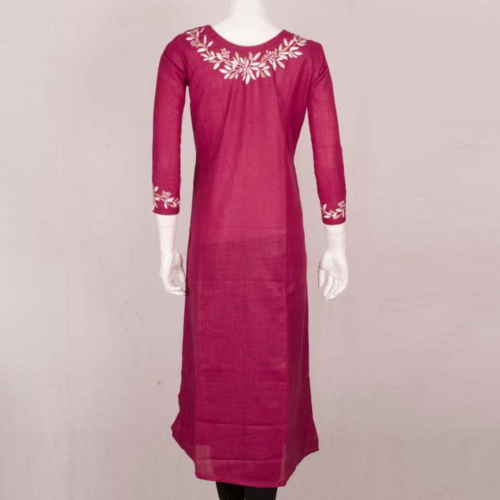 Handcrafted Embroidered Cotton Kurta 10037319