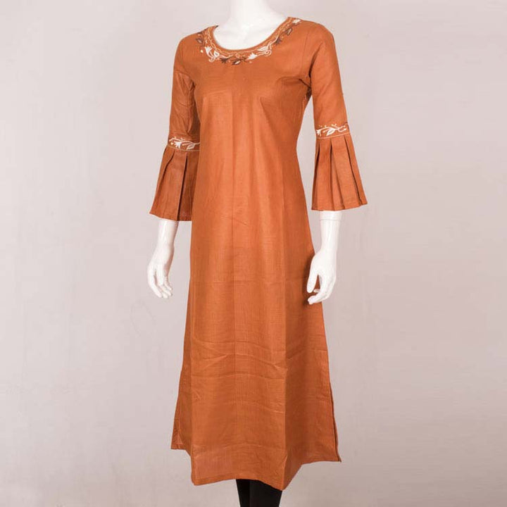 Handcrafted Embroidered Cotton Kurta 10037320