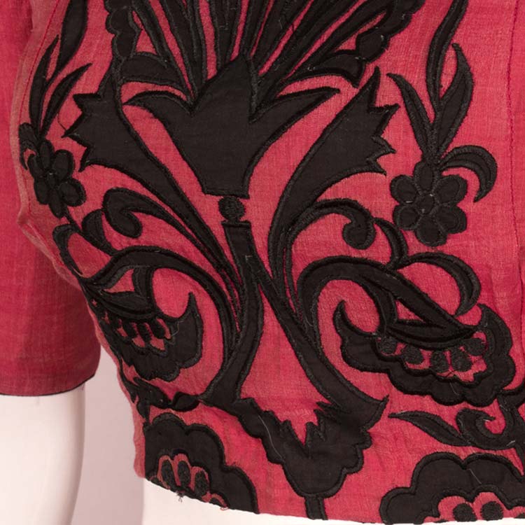 Applique Embroidered Silk Cotton Blouse 10049254
