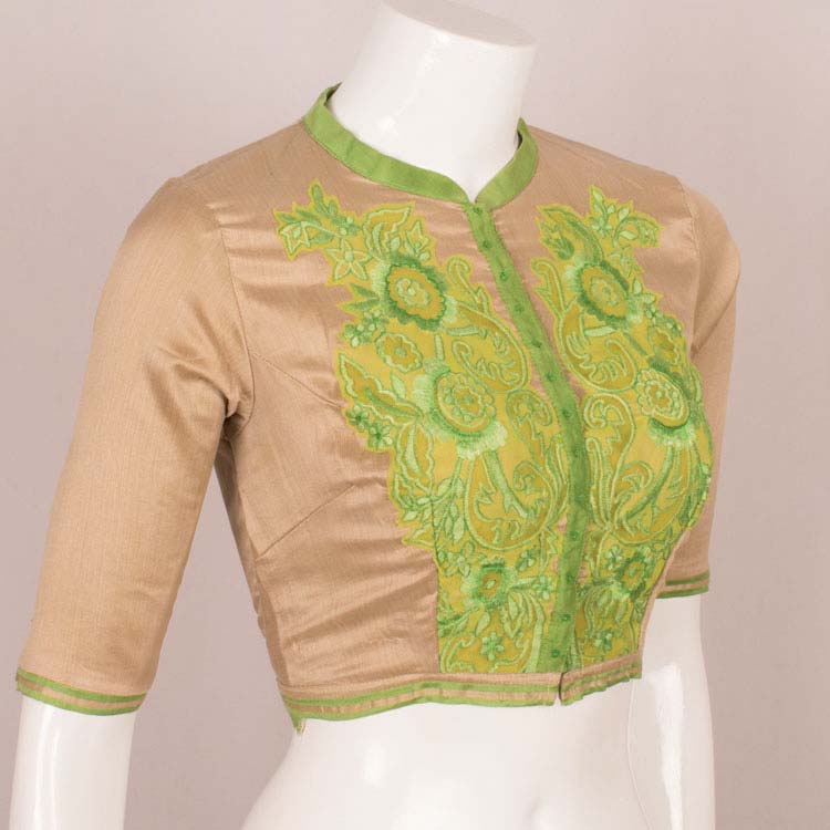 Hand Embroidered Tussar Silk Blouse 10049265