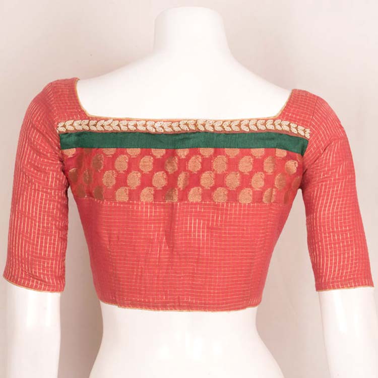 Handcrafted Bead Embroidered Cotton Blouse 10049276
