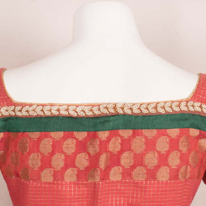Handcrafted Bead Embroidered Cotton Blouse 10049276