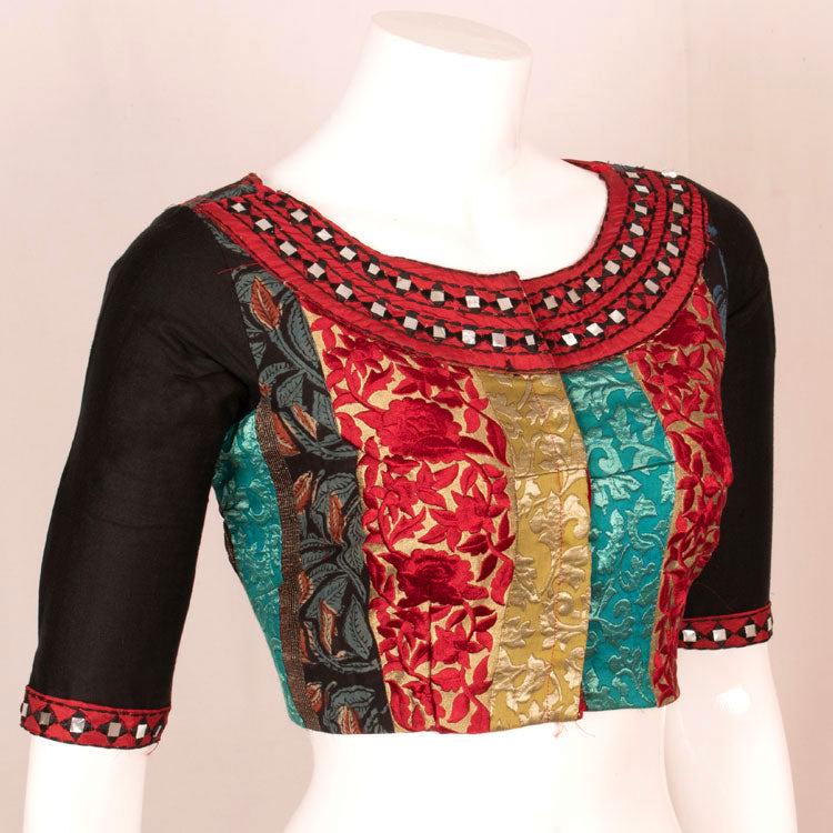 Mirror Work Embroidered Cotton Blouse 10049282