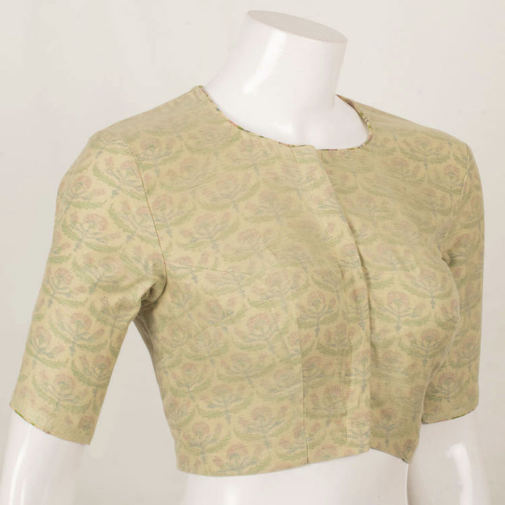 Handcrafted Printed Linen Blouse 10053322