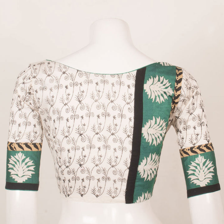 Hand Block Printed Embroidered Cotton Blouse 10053338