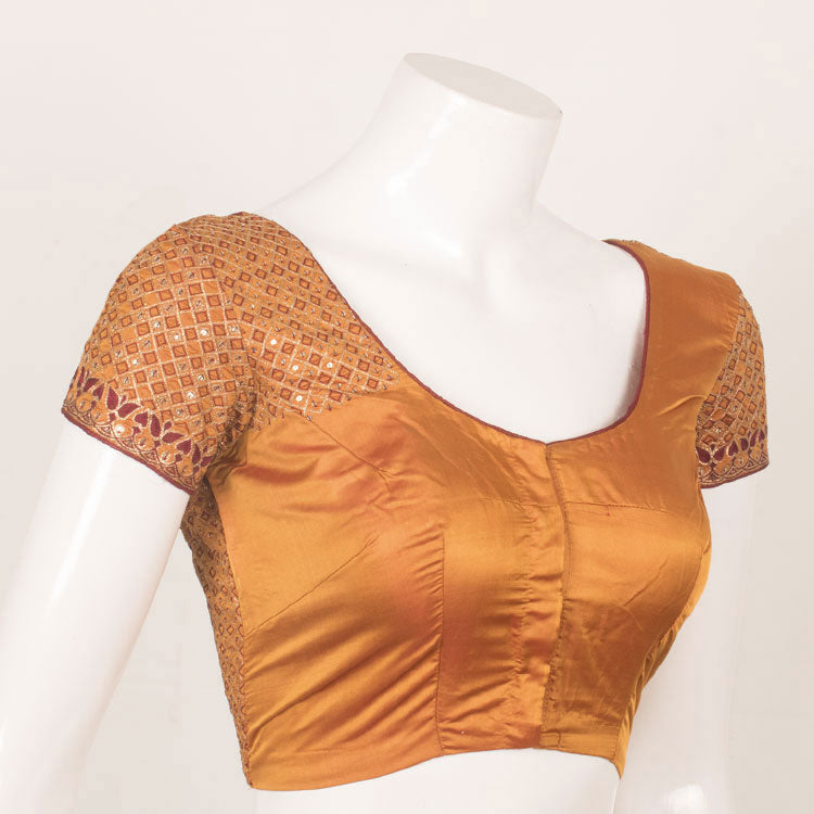 Sequin Hand Embroidered Silk Blouse 10053346