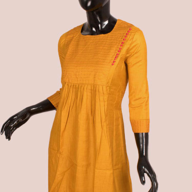 Kantha Embroidered Silk Cotton Kali Kurta 10050761