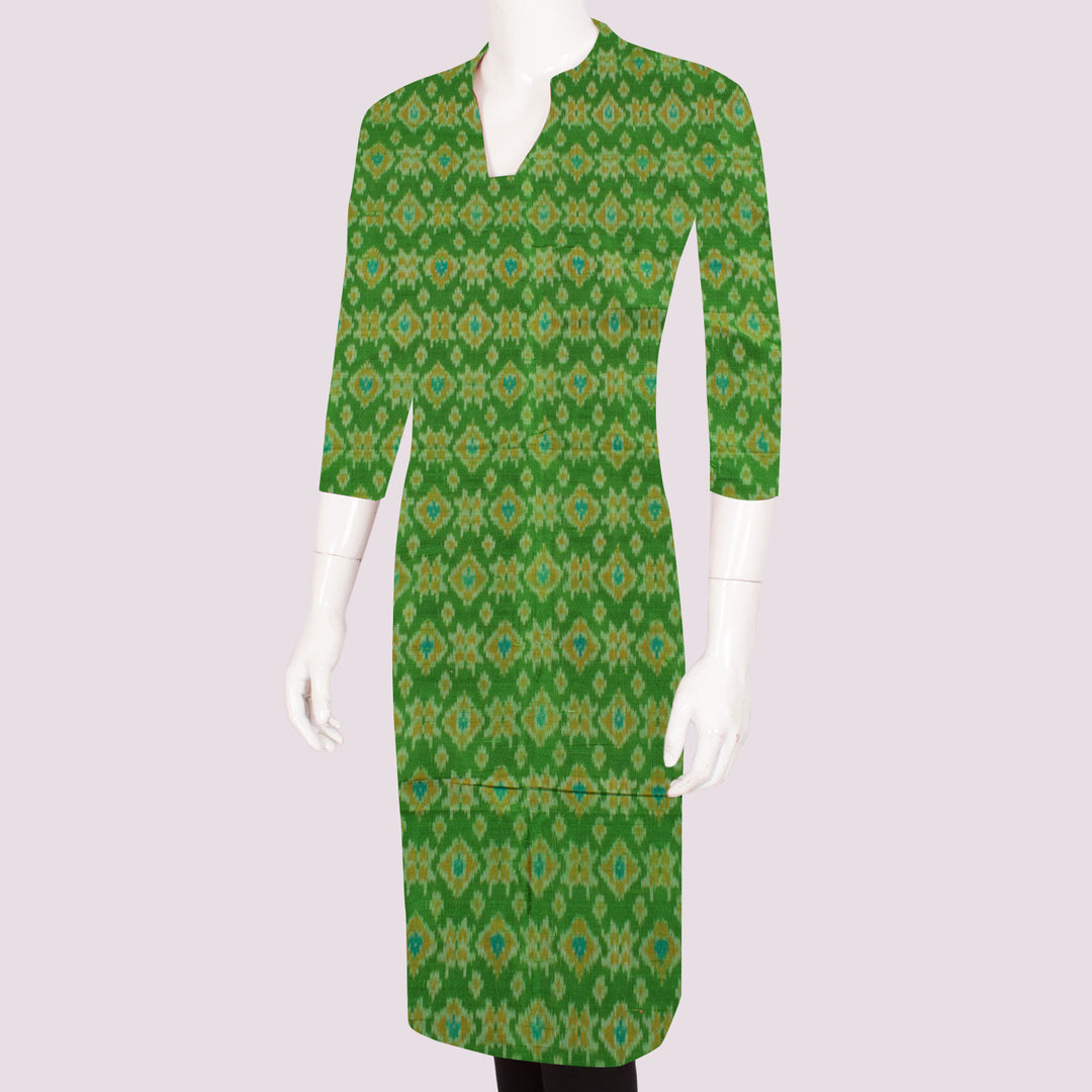 Handloom Pochampally Ikat Dupion Silk Kurta Material 10032407