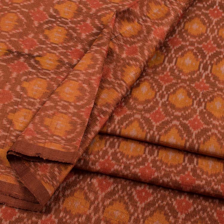Handloom Pochampally Ikat Dupion Silk Kurta Material 10040794