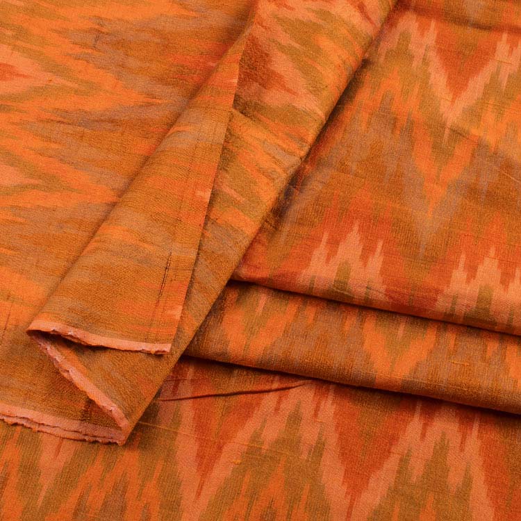 Handloom Pochampally Ikat Dupion Silk Kurta Material 10040806
