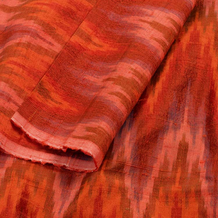 Handloom Pochampally Ikat Dupion Silk Kurta Material 10040808
