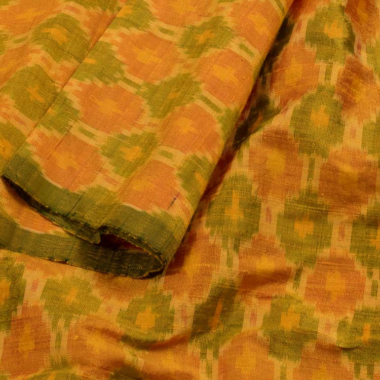Handloom Pochampally Ikat Dupion Silk Kurta Material 10040812